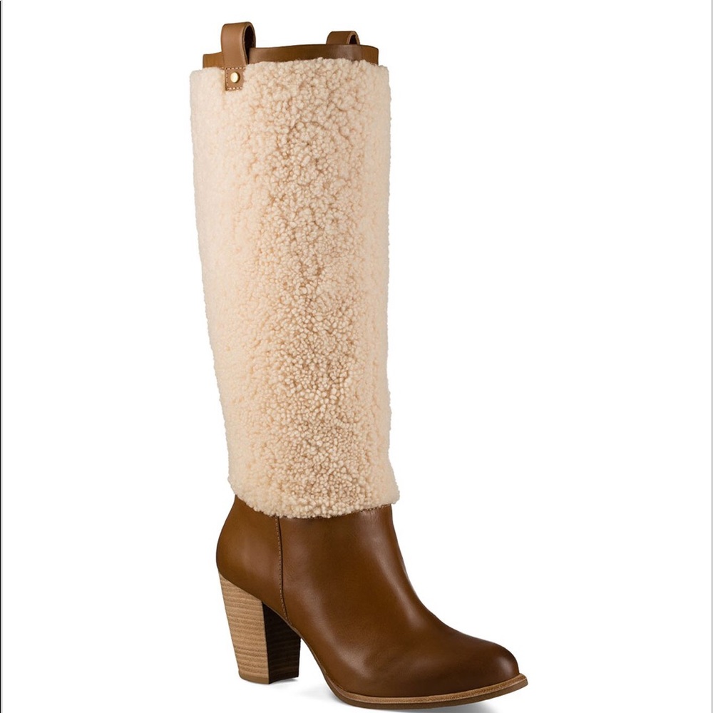 UGG Ava Sheepskin and Leather Boots